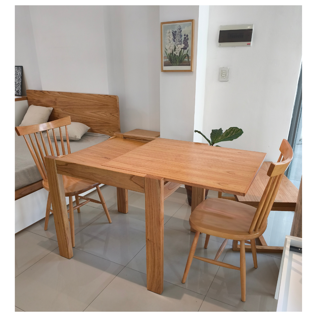 Mesa Funcional Extensible Paraiso Laqueada 80x85cm a 160cm