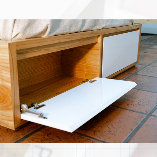 Cama Box Funcional Madera Paraiso Laqueado Blanco