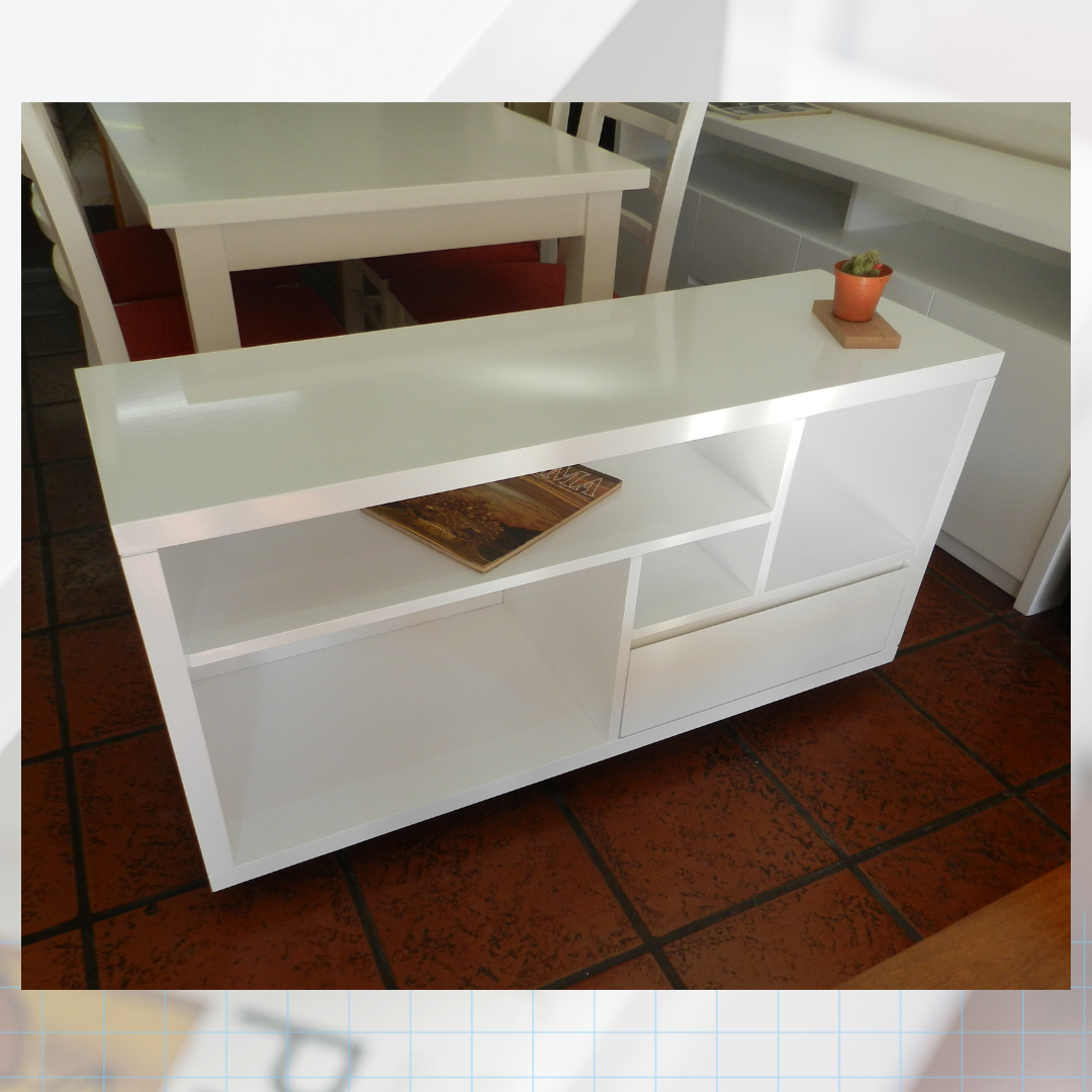 Mesa tv 120x35x65 blanca