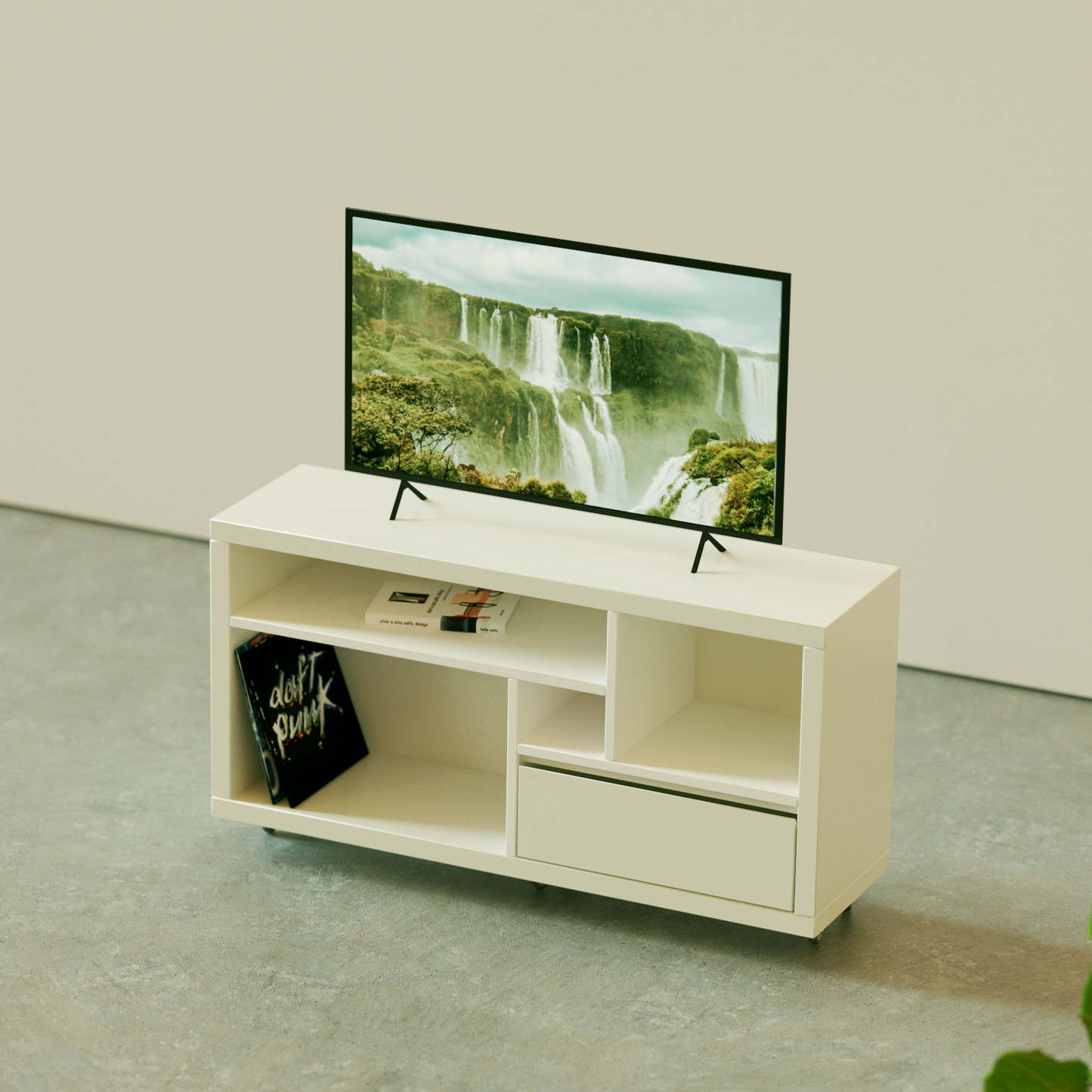 Mesa tv 120x35x65 blanca