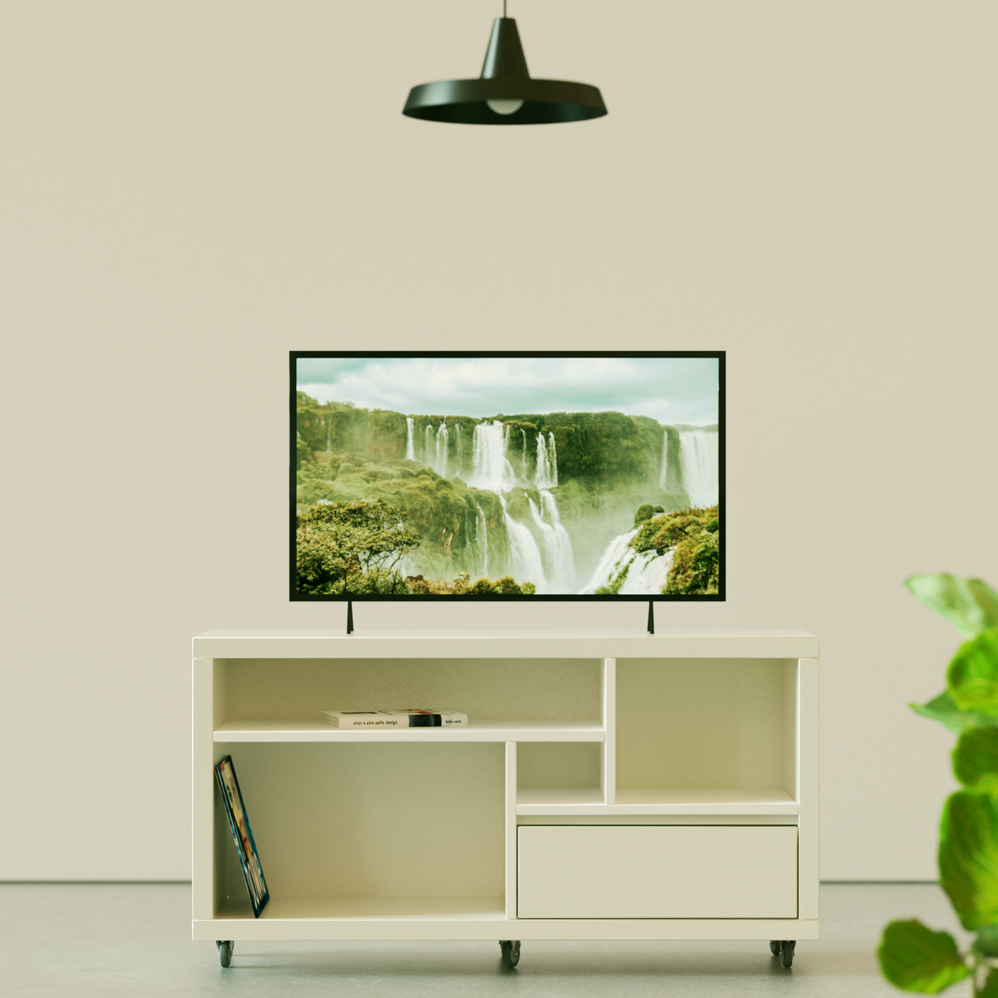 Mesa tv 120x35x65 blanca