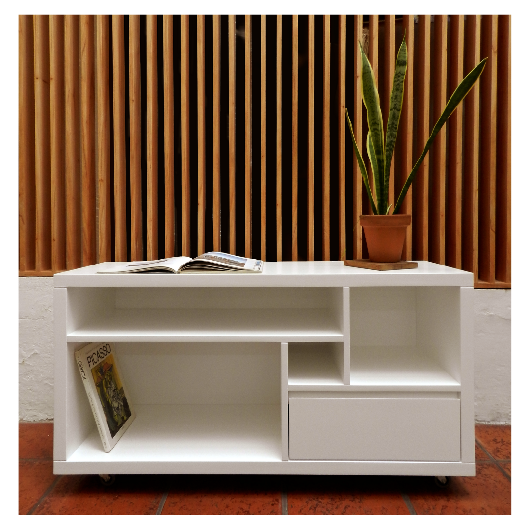 Mesa tv 120x35x65 blanca