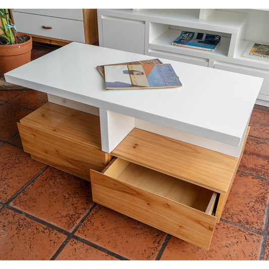 Mesa ratona 2 cajones combinada